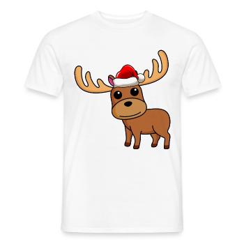 Noël de la bande dessinée Elk - T-shirt homme - blanc - Devant - AI Model Male 178 dark (178cm)
