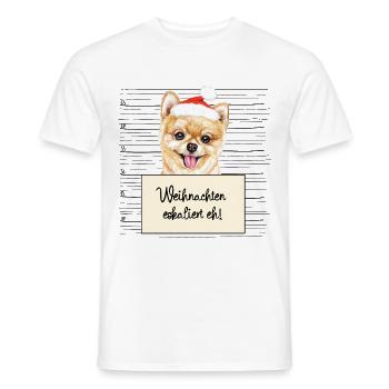 Es eskaliert eh lustige Weihnachten Pommerscher - Männer T-Shirt - Weiß - Vorne - AI Model Male 178 dark (178cm)