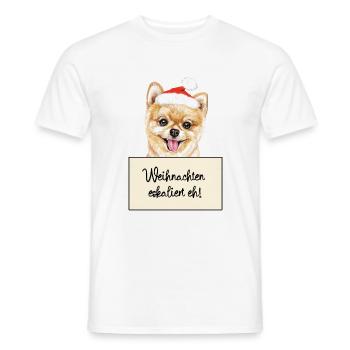 Es eskaliert eh lustige Weihnachten Pommerscher - Männer T-Shirt - Weiß - Vorne - AI Model Male 178 dark (178cm)