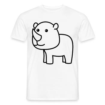 Nashorn Comic Tier - Männer T-Shirt - Weiß - Vorne - AI Model Male 178 dark (178cm)