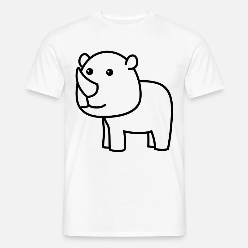 Nashorn Comic Tier - Männer T-Shirt - Weiß