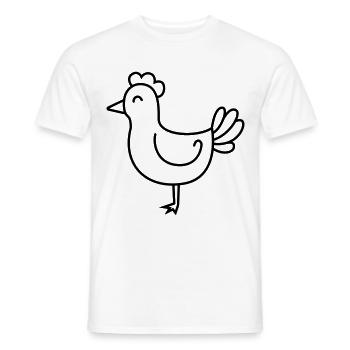 Chicken Comic Animal - Men's T-Shirt - white - Front - AI Model Male 178 dark (178cm)
