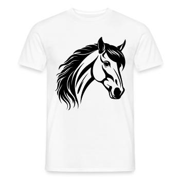 Tête de cheval - T-shirt homme - blanc - Devant - AI Model Male 178 dark (178cm)