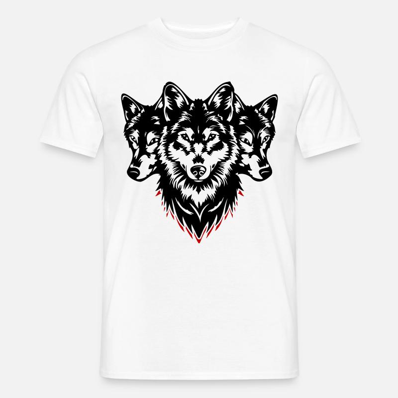 Wolf Kopf Rudel - Männer T-Shirt - Weiß