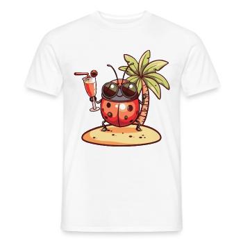 Marienkäfer Sommer Strand Comic - Männer T-Shirt - Weiß - Vorne - AI Model Male 178 dark (178cm)