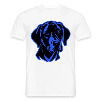 Tête de chien Labrador - T-shirt homme - blanc - Devant - AI Model Male 178 dark (178cm)