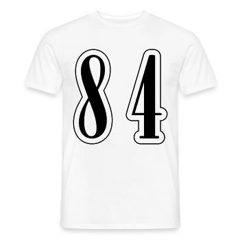 84 Zahl Symbol - Männer T-Shirt - Weiß - Vorne - AI Model Male 178 dark (178cm)