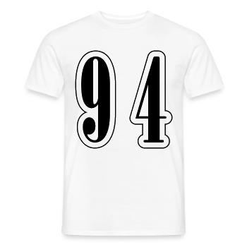 94 Number Symbol - Men's T-Shirt - white - Front - AI Model Male 178 dark (178cm)