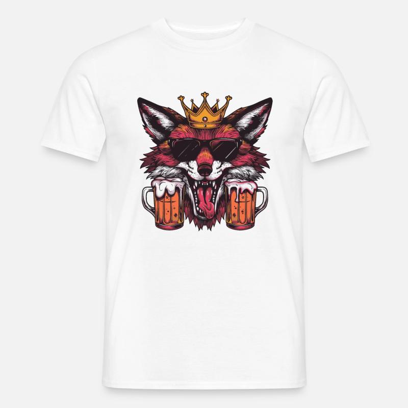 Fuchs Bier Lustig - Männer T-Shirt - Weiß