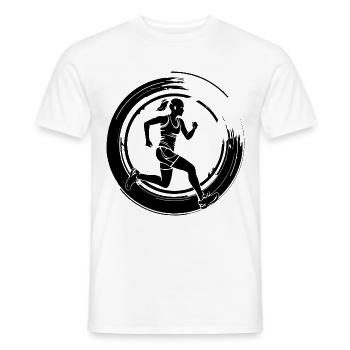 Running Marathon Woman Silhouette - Men's T-Shirt - white - Front - AI Model Male 178 dark (178cm)