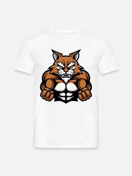Cat Muscles Workout - Men's T-Shirt - white