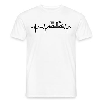 Heartbeat Semi-Integrated Motorhome Driver ECG - Men's T-Shirt - white - Front - AI Model Male 178 dark (178cm)