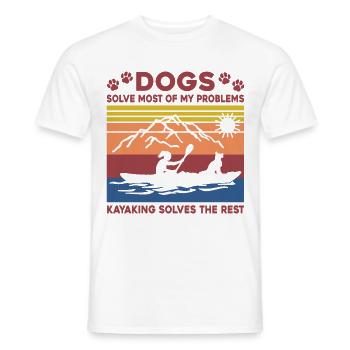 Dogs Solve Most Of My Problems Kayaking Solves The - Männer T-Shirt - Weiß - Vorne - AI Model Male 178 dark (178cm)