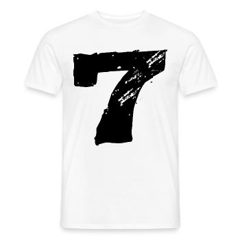 7 Maillot numéro - T-shirt homme - blanc - Devant - AI Model Male 178 dark (178cm)