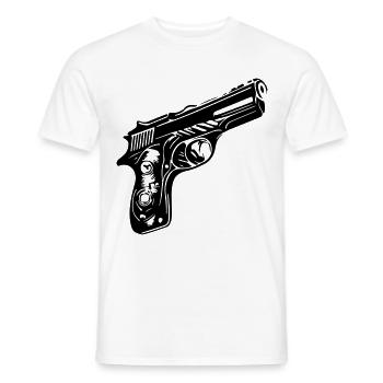 Pistol Symbol - Men's T-Shirt - white - Front - AI Model Male 178 dark (178cm)