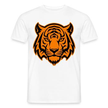 Tiger Kopf Wildnis Silhouette - Männer T-Shirt - Weiß - Vorne - AI Model Male 178 dark (178cm)