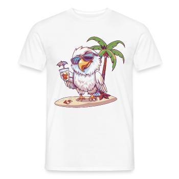 Palmier d’été de l’île Eagle - T-shirt homme - blanc - Devant - AI Model Male 178 dark (178cm)