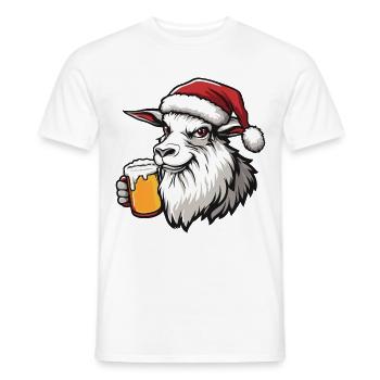 Bergziege Weihnachten Bier - Männer T-Shirt - Weiß - Vorne - AI Model Male 178 dark (178cm)