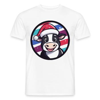 Cow Christmas Christmas - Men's T-Shirt - white - Front - AI Model Male 178 dark (178cm)