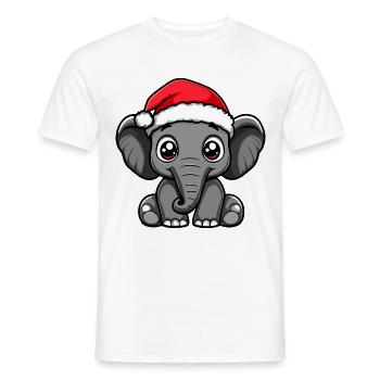 Mammouth Noël mignon - T-shirt homme - blanc - Devant - AI Model Male 178 dark (178cm)