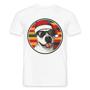 Bull Terrier Dog Christmas Cool - Men's T-Shirt - white - Front - AI Model Male 178 dark (178cm)