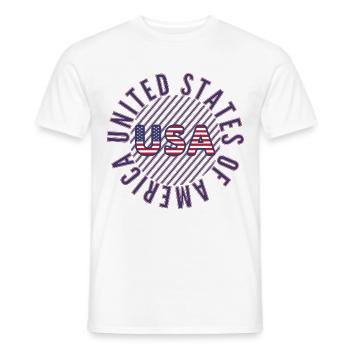 USA - Männer T-Shirt - Weiß - Vorne - AI Model Male 178 dark (178cm)