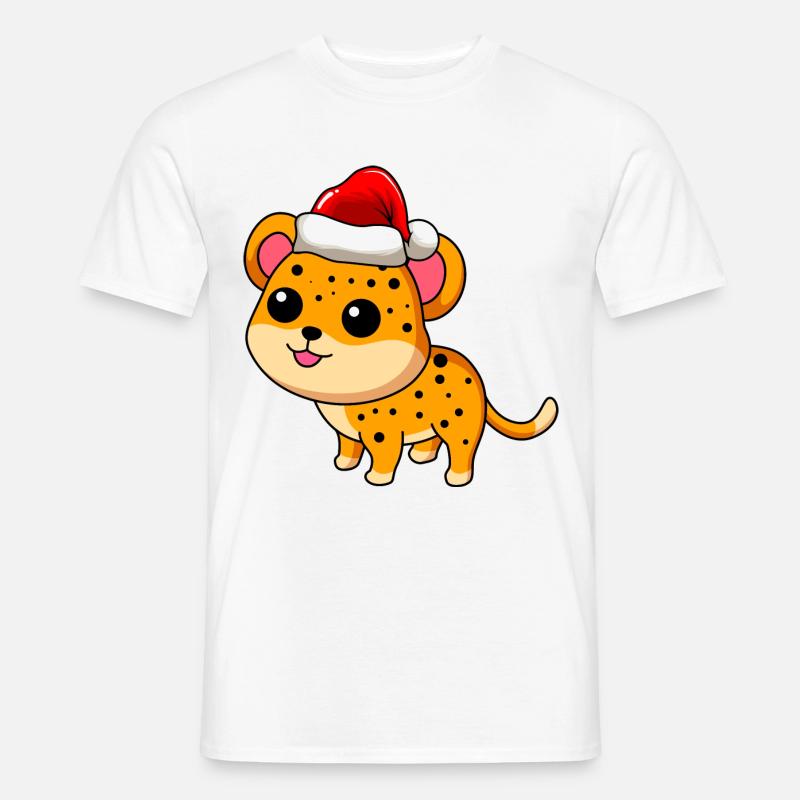 Leopard Comic Weihnachten - Männer T-Shirt - Weiß