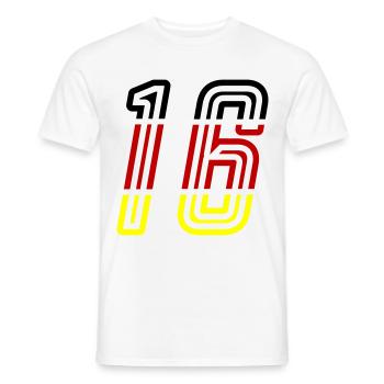 16 Symbole numérique Allemagne - T-shirt homme - blanc - Devant - AI Model Male 178 dark (178cm)