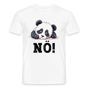 Nö Einfach Nö No Nein Panda Bär Süß Lustig Spruch - Männer T-Shirt - Weiß - Vorne - AI Model Male 178 dark (178cm)