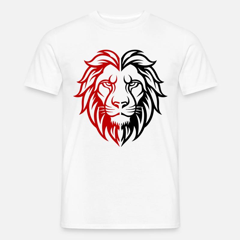 Löwe Kopf - Männer T-Shirt - Weiß