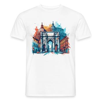 PULSIERENDES ROM: EIN BUNTER BLICK AUF DIE PRACHT ITALIENS - Männer T-Shirt - Weiß - Vorne - AI Model Male 178 dark (178cm)