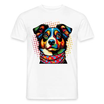 Dog Love Pop Art Style - Männer T-Shirt - Weiß - Vorne - AI Model Male 178 dark (178cm)