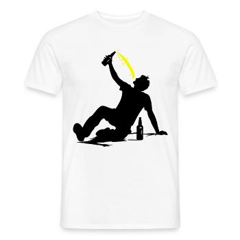 Drinking Bier Silhouette - Männer T-Shirt - Weiß - Vorne - AI Model Male 178 dark (178cm)