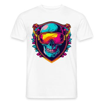 Ski Ski Goggles Skull - Men's T-Shirt - white - Front - AI Model Male 178 dark (178cm)