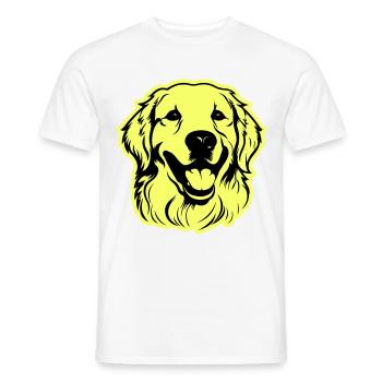 Golden Retriever Dog Head - Men's T-Shirt - white - Front - AI Model Male 178 dark (178cm)
