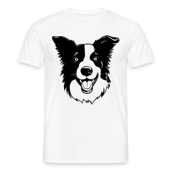 Border Collie Dog Head - Men's T-Shirt - white - Front - AI Model Male 178 dark (178cm)
