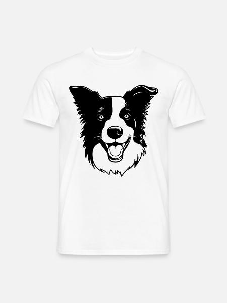 Border Collie Dog Head - Men's T-Shirt - white
