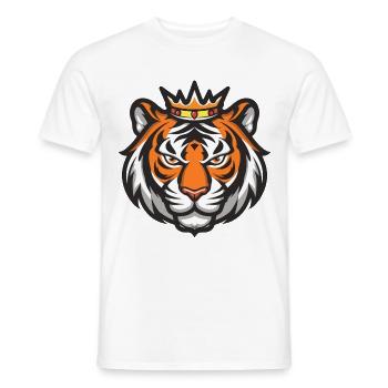 Tiger Kopf Krone - Männer T-Shirt - Weiß - Vorne - AI Model Male 178 dark (178cm)