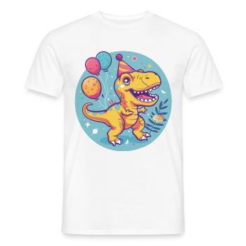dinosaure t-rex anniversaire bébé - T-shirt homme - blanc - Devant - AI Model Male 178 dark (178cm)