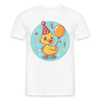Duck Birthday Baby - Men's T-Shirt - white - Front - AI Model Male 178 dark (178cm)