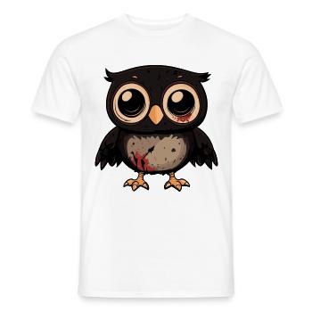 hibou Halloween bande dessinée drôle - T-shirt homme - blanc - Devant - AI Model Male 178 dark (178cm)