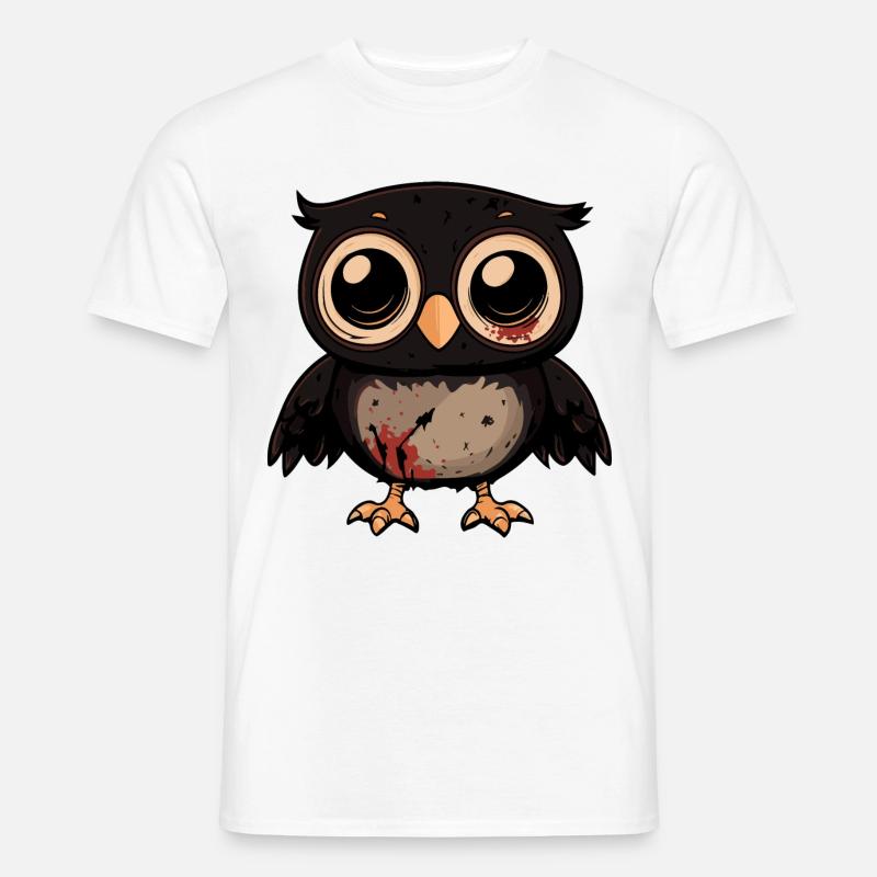 Eule Halloween Comic Lustig - Männer T-Shirt - Weiß