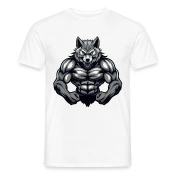Musculation Muscles Loup - T-shirt homme - blanc - Devant - AI Model Male 178 dark (178cm)