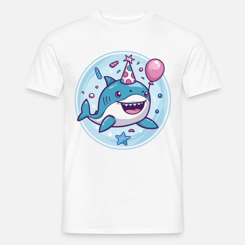Hai Geburtstag Comic - Männer T-Shirt - Weiß