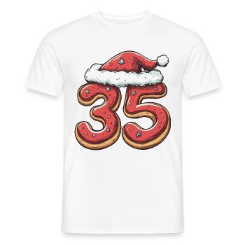 35 Number Christmas Cookie - Men's T-Shirt - white - Front - AI Model Male 178 dark (178cm)