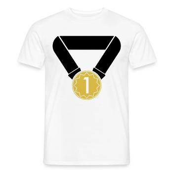 1er rang médaille - T-shirt homme - blanc - Devant - AI Model Male 178 dark (178cm)