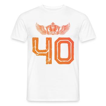 40 Zahl Krone - Männer T-Shirt - Weiß - Vorne - AI Model Male 178 dark (178cm)