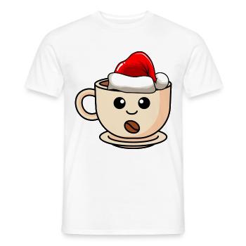 Kaffee Weihnachten Comic Xmas - Männer T-Shirt - Weiß - Vorne - AI Model Male 178 dark (178cm)