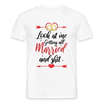 Regardez-moi me marier et merde - T-shirt homme - blanc - Devant - AI Model Male 178 dark (178cm)