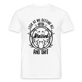 Regardez-moi me marier et merde - T-shirt homme - blanc - Devant - AI Model Male 178 dark (178cm)
